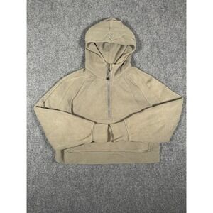 Lululemon Scuba Oversized Half Zip Hoodie Womens Size XS/S Medium Olive Green